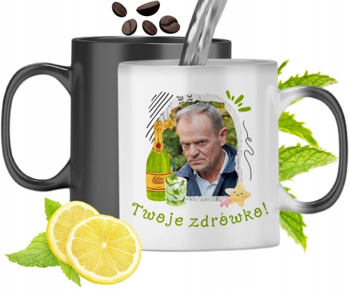 Kubek Magiczny Donald Tusk Zmieniający Kolor Z Nadrukiem Ze Zdjęciem