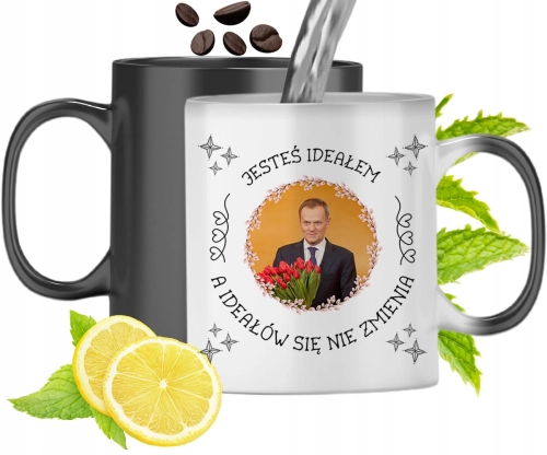 Kubek Magiczny Donald Tusk Zmieniający Kolor Z Nadrukiem Ze Zdjęciem