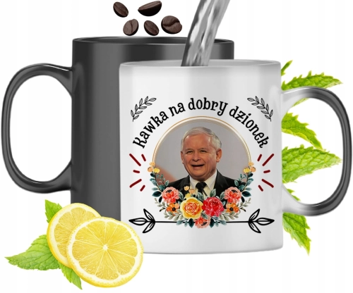 Kubek Magiczny Kaczyński Pis Zmieniający Kolor Z Nadrukiem Ze Zdjęciem
