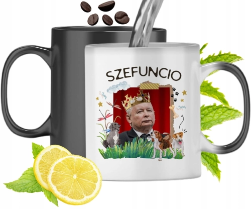 Kubek Magiczny Kaczyński Pis Zmieniający Kolor Z Nadrukiem Ze Zdjęciem