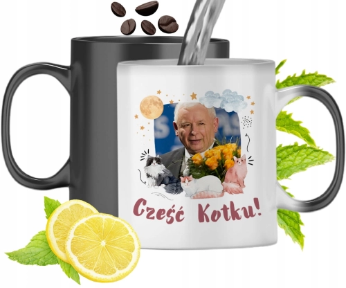 Kubek Magiczny Kaczyński Pis Zmieniający Kolor Z Nadrukiem Ze Zdjęciem