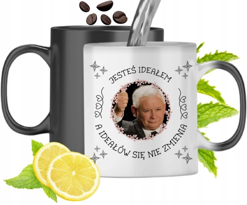 Kubek Magiczny Kaczyński Pis Zmieniający Kolor Z Nadrukiem Ze Zdjęciem