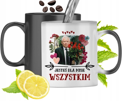 Kubek Magiczny Kaczyński Pis Zmieniający Kolor Z Nadrukiem Ze Zdjęciem