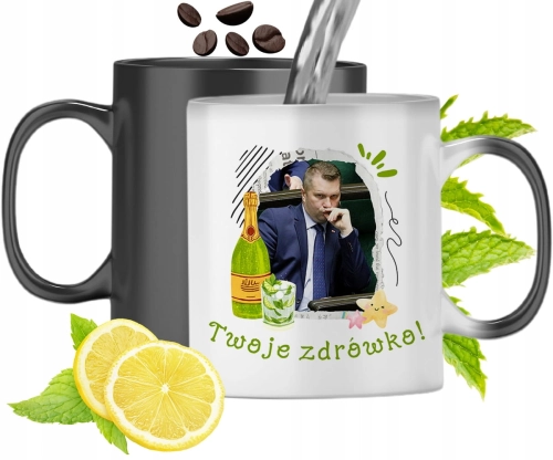 Kubek Magiczny Pis Czarnek Zmieniający Kolor Z Nadrukiem Ze Zdjęciem