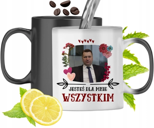 Kubek Magiczny Pis Czarnek Zmieniający Kolor Z Nadrukiem Ze Zdjęciem