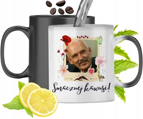 Kubek Magiczny Korwin Wolność Zmieniający Kolor Z Nadrukiem Ze Zdjęciem