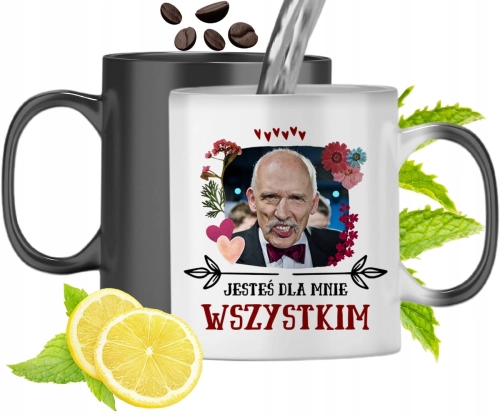 Kubek Magiczny Korwin Wolność Zmieniający Kolor Z Nadrukiem Ze Zdjęciem