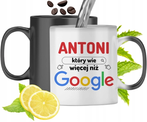 Kubek Magiczny Dla Antoniego Zmieniający Kolor Z Nadrukiem Ze Zdjęciem