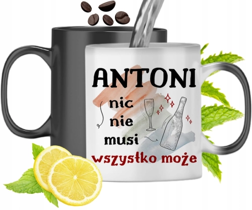 Kubek Magiczny Dla Antoniego Zmieniający Kolor Z Nadrukiem Ze Zdjęciem