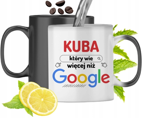 Kubek Magiczny Dla Kuby Czarny Zmieniający Kolor Z Nadrukiem Ze Zdjęciem
