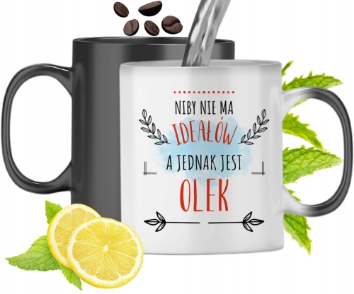Kubek Magiczny Dla Olka Czarny Zmieniający Kolor Z Nadrukiem Ze Zdjęciem