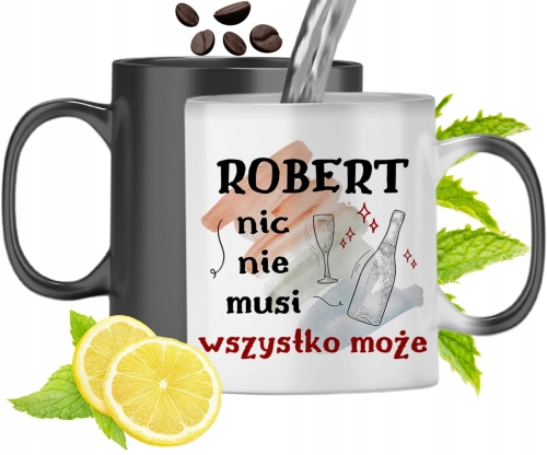 Kubek Magiczny Dla Roberta Zmieniający Kolor Z Nadrukiem Ze Zdjęciem