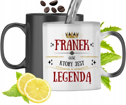 Kubek Magiczny Dla Franka Czarny Zmieniający Kolor Z Nadrukiem Ze Zdjęciem