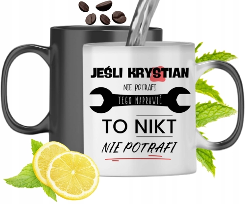 Kubek Magiczny Dla Krystiana Zmieniający Kolor Z Nadrukiem Ze Zdjęciem