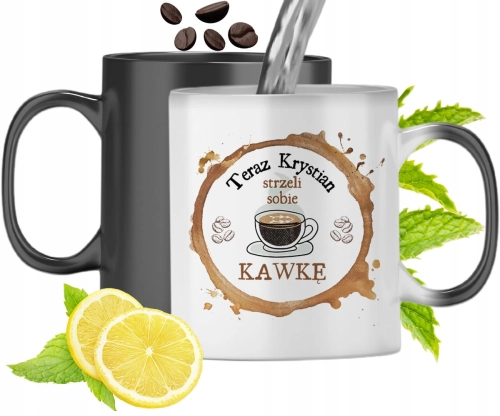 Kubek Magiczny Dla Krystiana Zmieniający Kolor Z Nadrukiem Ze Zdjęciem
