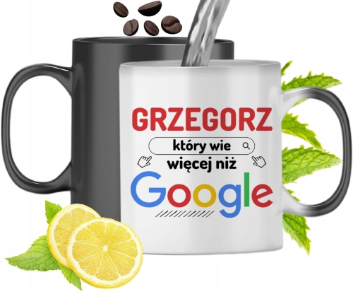 Kubek Magiczny Dla Grzegorza Zmieniający Kolor Z Nadrukiem Ze Zdjęciem