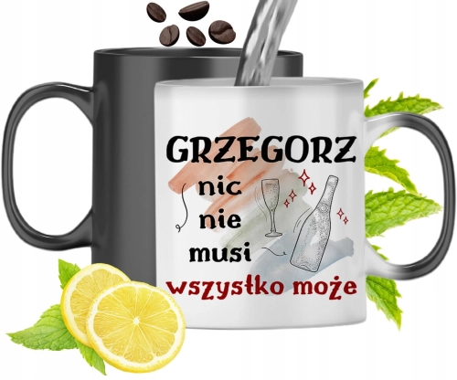 Kubek Magiczny Dla Grzegorza Zmieniający Kolor Z Nadrukiem Ze Zdjęciem