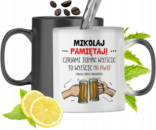 Kubek Magiczny Dla Mikołaja Zmieniający Kolor Z Nadrukiem Ze Zdjęciem