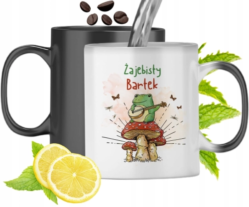 Kubek Magiczny Dla Bartka Czarny Zmieniający Kolor Z Nadrukiem Ze Zdjęciem