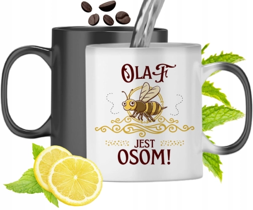 Kubek Magiczny Dla Olafa Czarny Zmieniający Kolor Z Nadrukiem Ze Zdjęciem