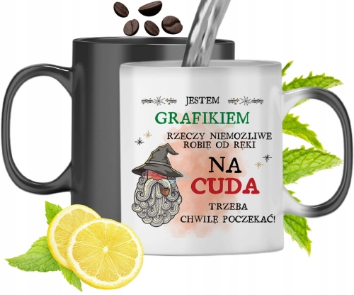 Kubek Magiczny Dla Grafika Zmieniający Kolor Z Nadrukiem Ze Zdjęciem