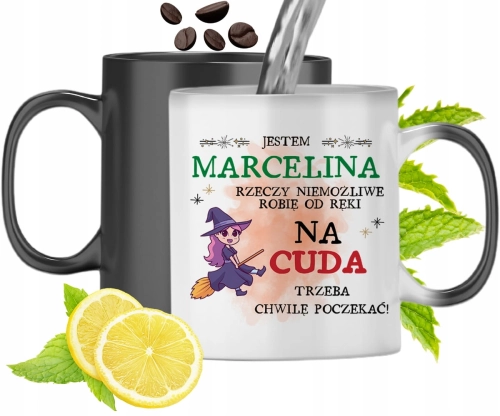 Kubek Magiczny Dla Marceliny Zmieniający Kolor Z Nadrukiem Ze Zdjęciem