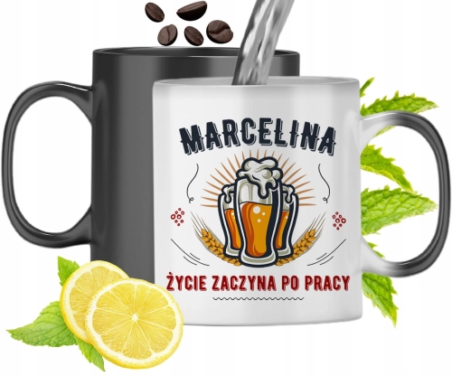 Kubek Magiczny Dla Marceliny Zmieniający Kolor Z Nadrukiem Ze Zdjęciem