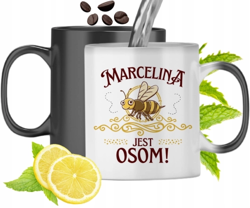 Kubek Magiczny Dla Marceliny Zmieniający Kolor Z Nadrukiem Ze Zdjęciem