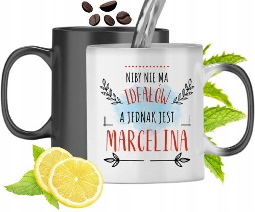 Kubek Magiczny Dla Marceliny Zmieniający Kolor Z Nadrukiem Ze Zdjęciem