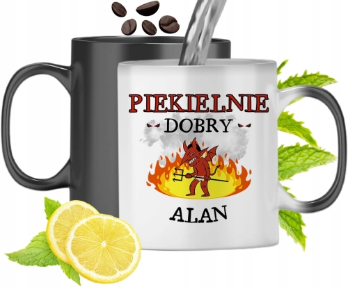 Kubek Magiczny Dla Alana Czarny Zmieniający Kolor Z Nadrukiem Ze Zdjęciem