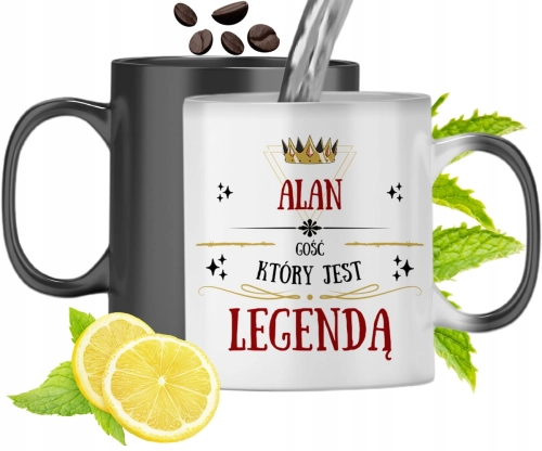 Kubek Magiczny Dla Alana Czarny Zmieniający Kolor Z Nadrukiem Ze Zdjęciem