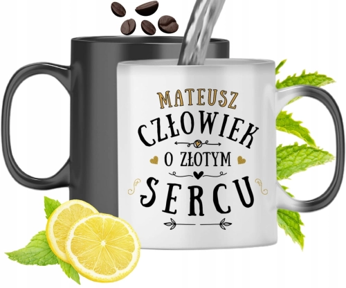 Kubek Magiczny Dla Mateusza Zmieniający Kolor Z Nadrukiem Ze Zdjęciem