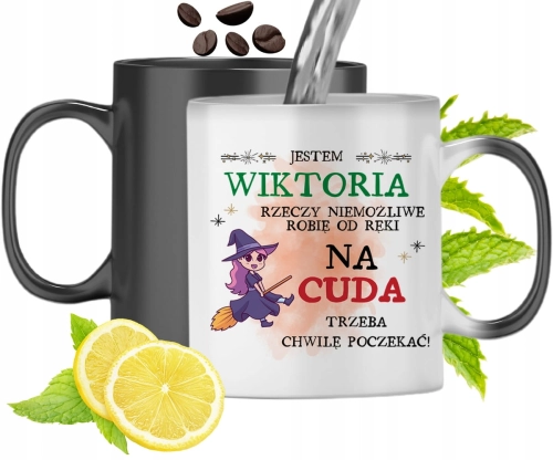 Kubek Magiczny Dla Wiktorii Zmieniający Kolor Z Nadrukiem Ze Zdjęciem