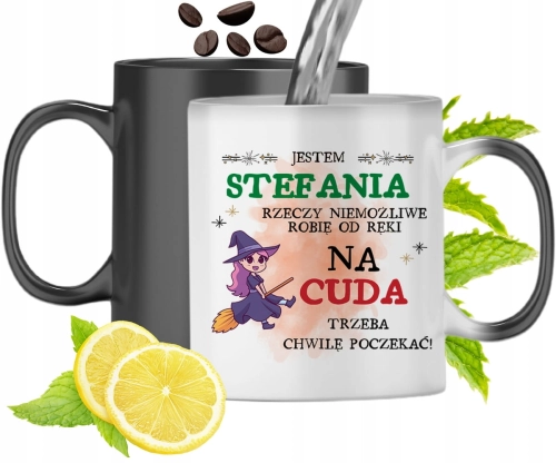 Kubek Magiczny Dla Stefanii Zmieniający Kolor Z Nadrukiem Ze Zdjęciem