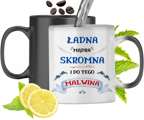 Kubek Magiczny Dla Malwiny Zmieniający Kolor Z Nadrukiem Ze Zdjęciem