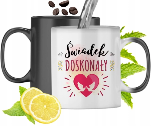 Kubek Magiczny Dla Świadka Zmieniający Kolor Z Nadrukiem Ze Zdjęciem