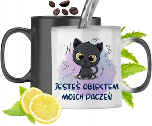 Kubek Magiczny Z Kotkiem Kotek Zmieniający Kolor Z Nadrukiem Ze Zdjęciem
