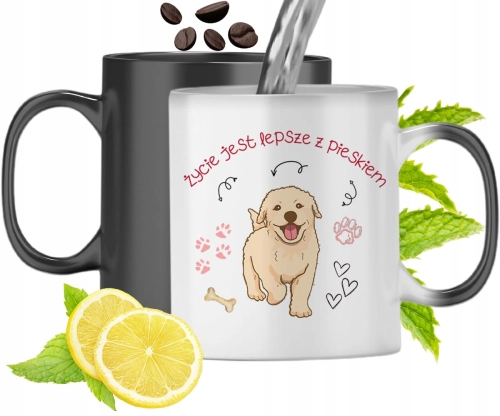 Kubek Magiczny Z Pieskiem Piesek Zmieniający Kolor Z Nadrukiem Ze Zdjęciem