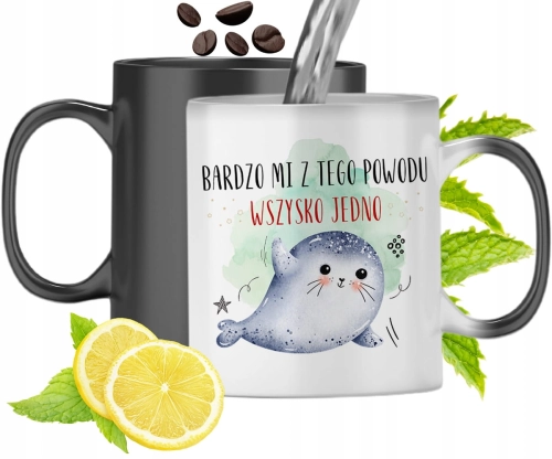 Kubek Magiczny Z Foczką Foczka Zmieniający Kolor Z Nadrukiem Ze Zdjęciem