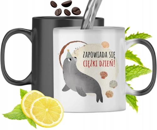 Kubek Magiczny Z Foczką Foczka Zmieniający Kolor Z Nadrukiem Ze Zdjęciem