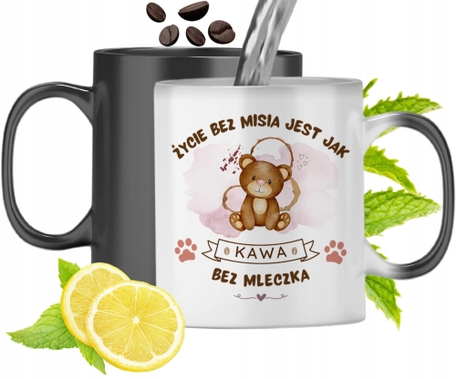 Kubek Magiczny Z Misiem Miś Zmieniający Kolor Z Nadrukiem Ze Zdjęciem