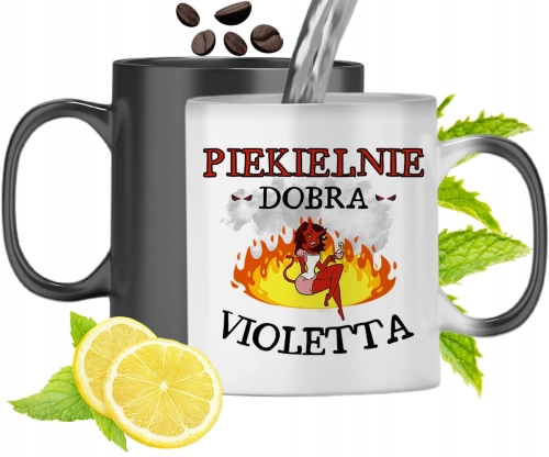 Kubek Magiczny Dla Violetty Zmieniający Kolor Z Nadrukiem Ze Zdjęciem