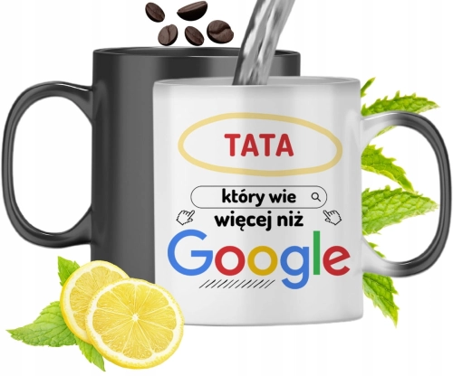 Kubek Magiczny Dla Taty Ojca Zmieniający Kolor Z Nadrukiem Ze Zdjęciem