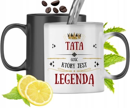 Kubek Magiczny Dla Taty Ojca Zmieniający Kolor Z Nadrukiem Ze Zdjęciem