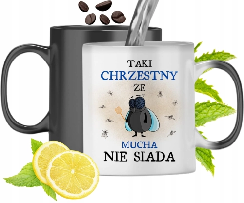 Kubek Magiczny Dla Chrzestnego Zmieniający Kolor Z Nadrukiem Ze Zdjęciem