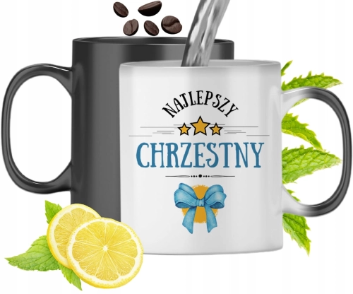 Kubek Magiczny Dla Chrzestnego Zmieniający Kolor Z Nadrukiem Ze Zdjęciem