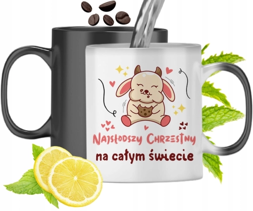 Kubek Magiczny Dla Chrzestnego Zmieniający Kolor Z Nadrukiem Ze Zdjęciem