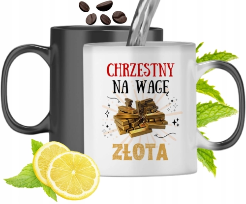 Kubek Magiczny Dla Chrzestnego Zmieniający Kolor Z Nadrukiem Ze Zdjęciem