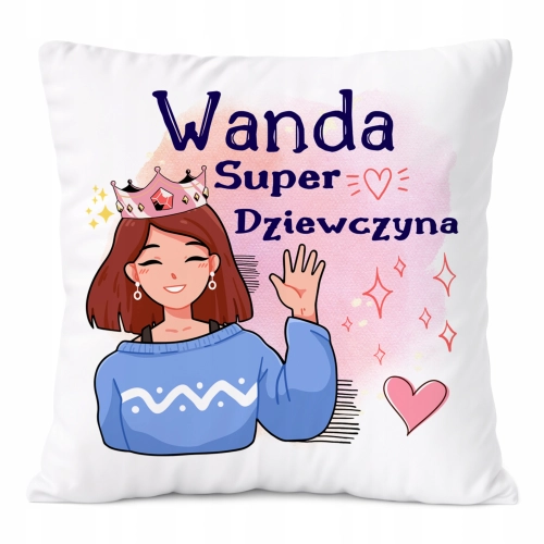 Poduszka Prezent Dla Wandy Córki Dziecka z Nadrukiem ze Zdjęciem