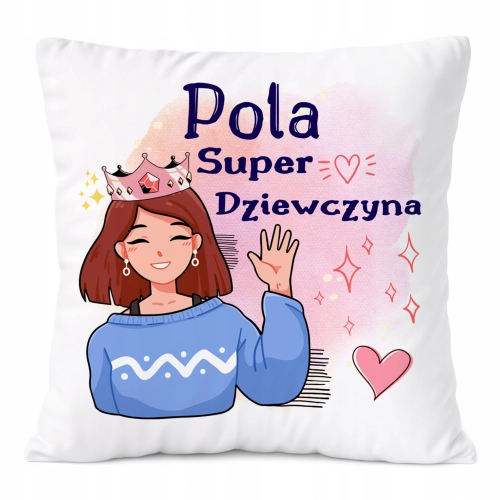Poduszka Prezent Dla Poli Córki Dziecka z Nadrukiem ze Zdjęciem